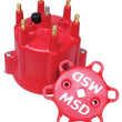 Load image into Gallery viewer, MSD 6 Cylinder HEI Distributor Cap w/Retainer fits Chevy - Main Product View