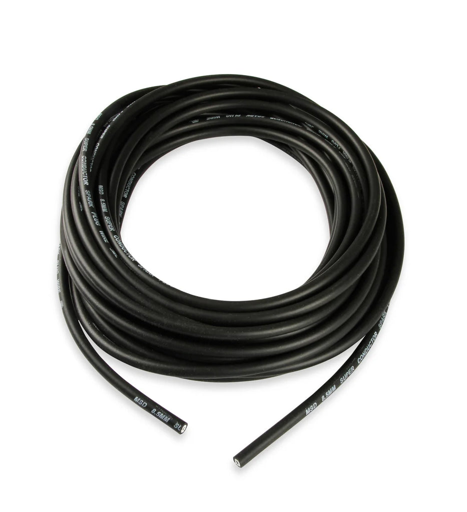 MSD 8.5mm Super Conductor Spark Plug Wire Black Low Resistance 50 Ft - Main Product View