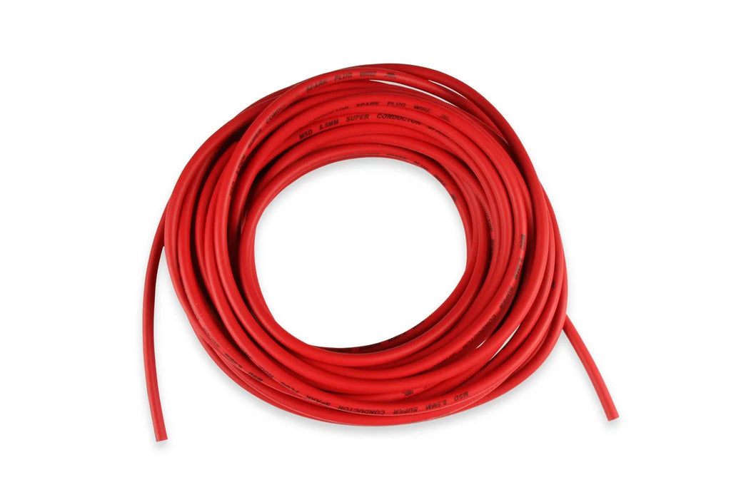 MSD 8.5mm Super Conductor Spark Plug Wire Red Low Resistance 50 Ft - Main Product View