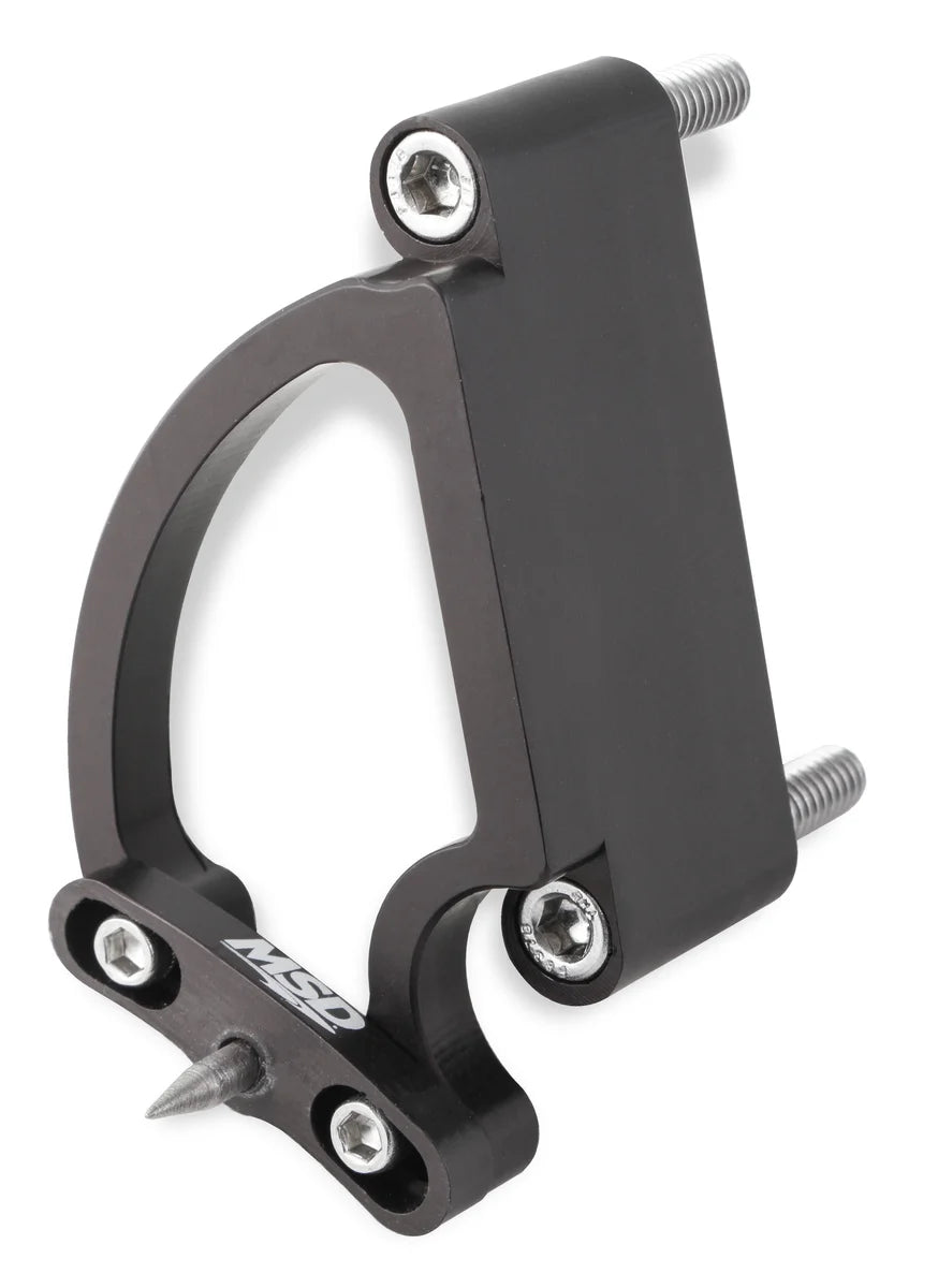 MSD Adjustable Billet Timing Pointer fits 1963 1965-2000 Chevrolet / GMC BBC - Installation View