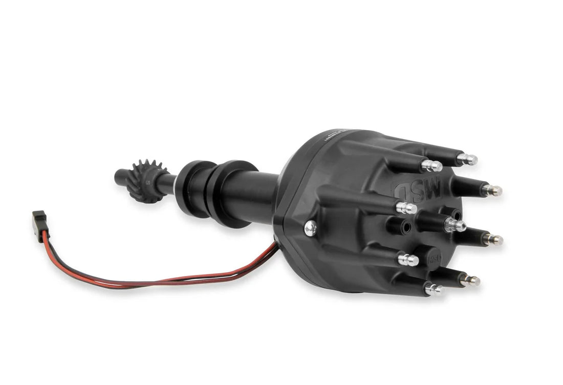 MSD Black Distributor, Ford 351W, Pro-Billet w/Steel Gear 857831 - Installation View