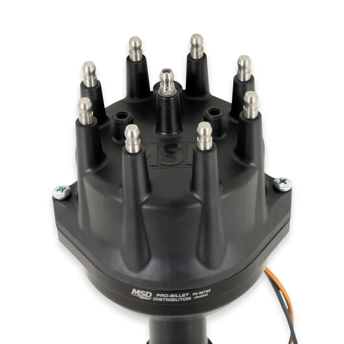 MSD Black Pro-Billet Distributor fits 1969-1997 Ford / Lincoln / Mercury 351W - Back View
