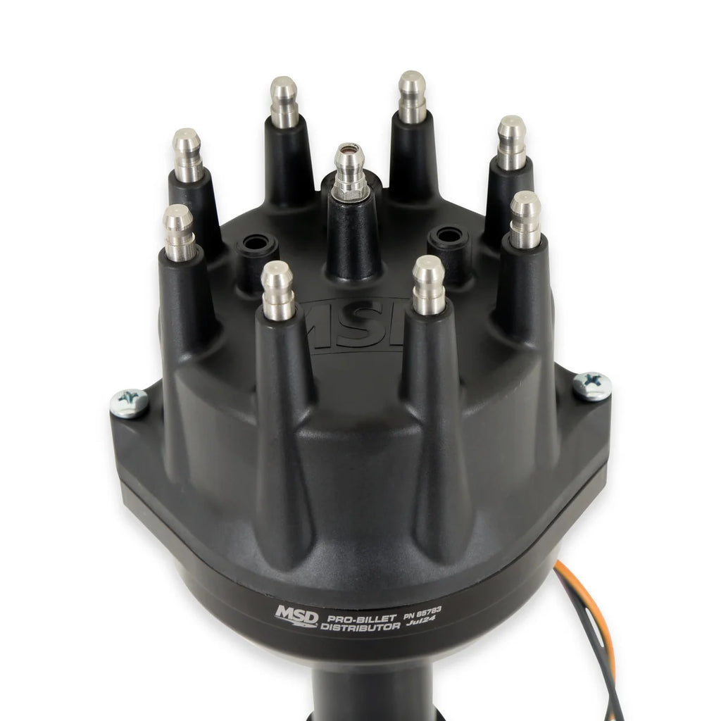 MSD Black Pro-Billet Distributor fits 1969-1997 Ford / Lincoln / Mercury 351W - Back View