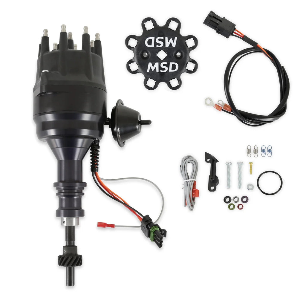 MSD Black Ready-To-Run Distributor fits 1962-2001 Ford / Lincoln / Mercury 289 / 302 - Main Product View