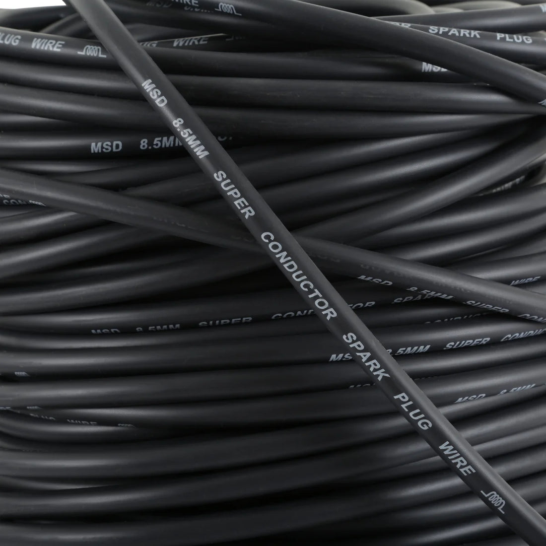 MSD Black Super Conductor Spark Plug wire in bulk 300' length - Side View