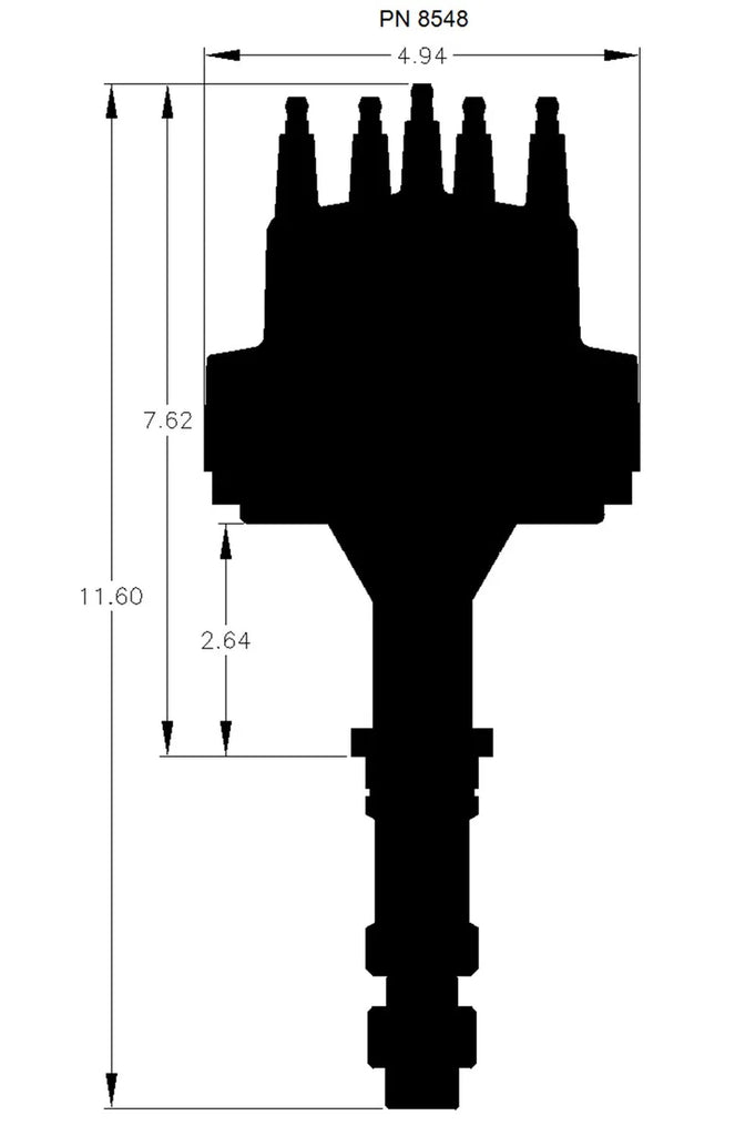 MSD Buick V8 215-350 Pro Billet Distributor 8548 - Side View