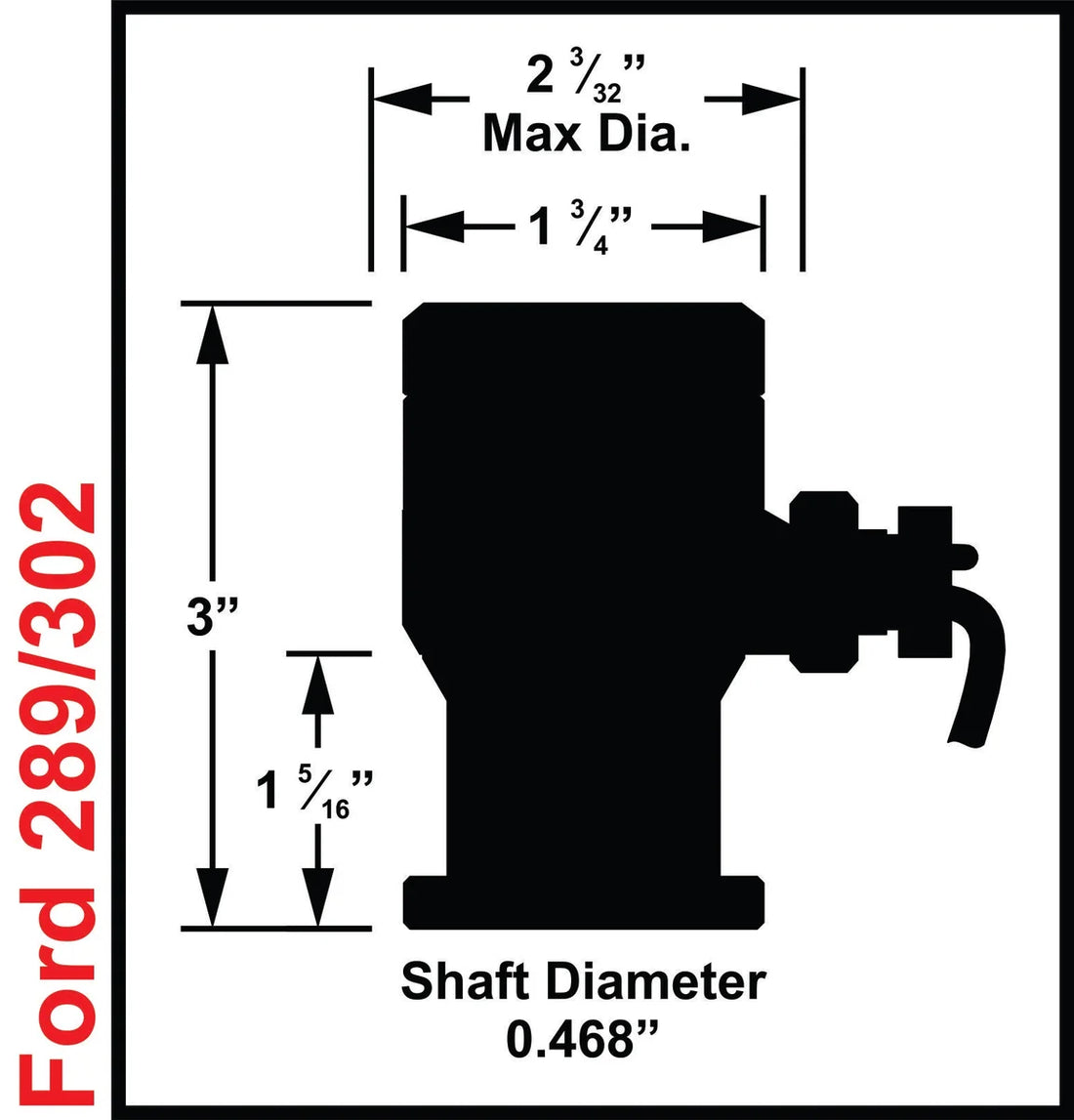 MSD CAM Sync Plug fits Ford 289 / 302 - Back View