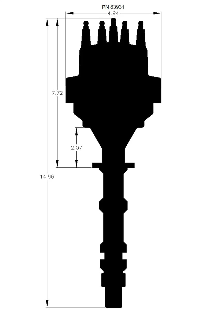 MSD Chevy 409/509 Ready to Run Distributor 83931 - Side View