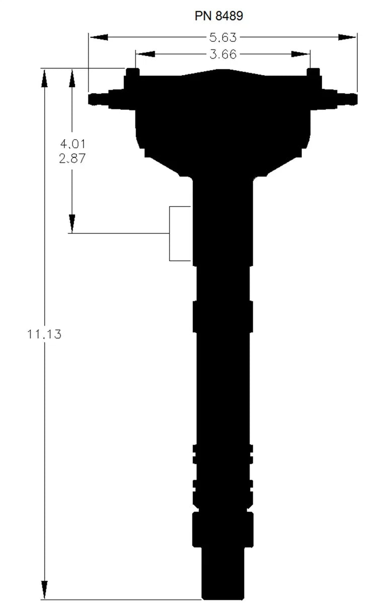 MSD Chevy Crab Cap Crank Trigger Distributor 8489 - Side View