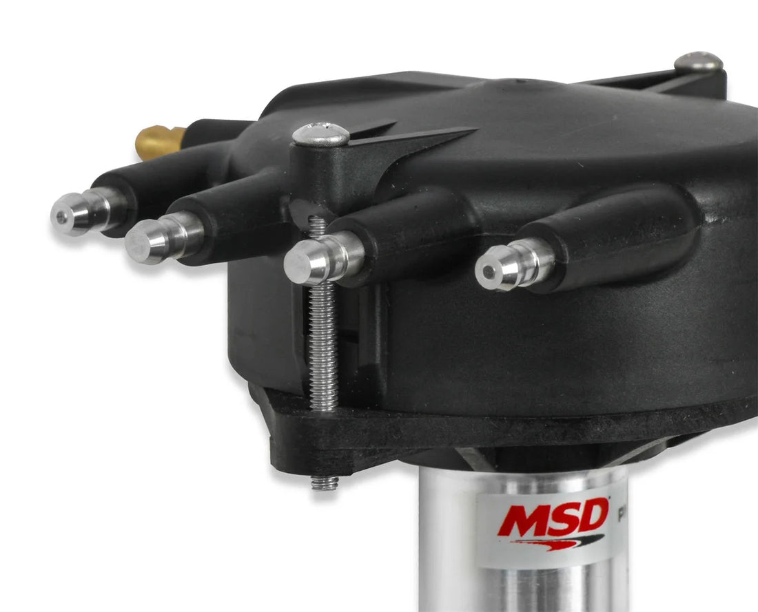 MSD Chevy Crank Trigger Distributor with Black Crab Cap 84893 - Installation View