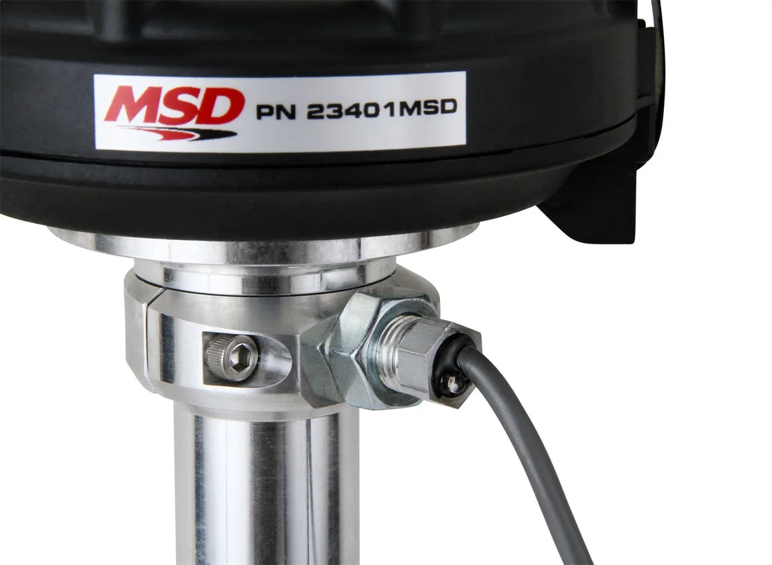 MSD Chevy Crank Trigger Distributor with adjustable Cam Sync Pick-up 23401MSD - Side View