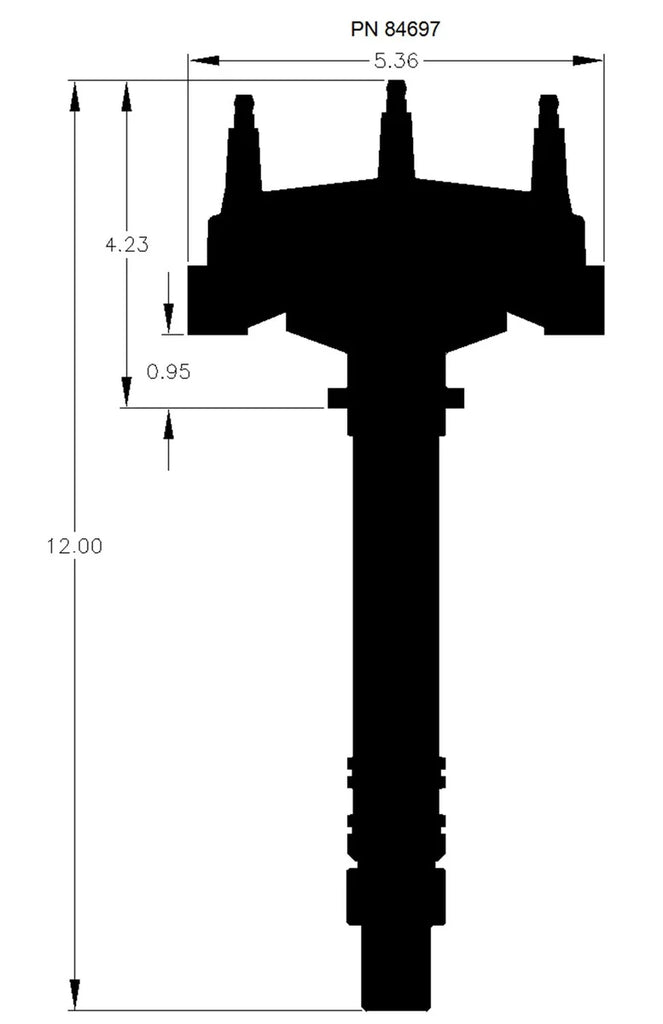 MSD Chevy V8 Crank Trigger Distributor 84697 - Side View