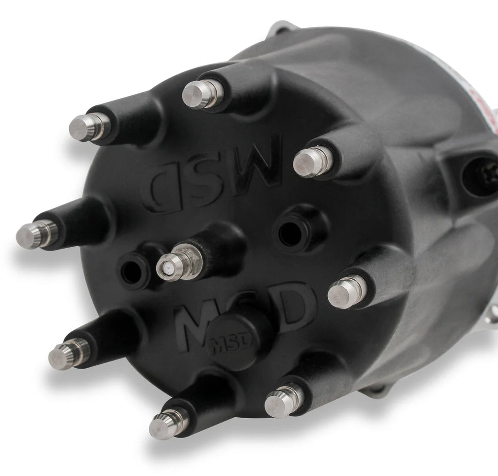 MSD Chevy V8 Pro-Billet Distributor w/Black Cap 85557 - Back View