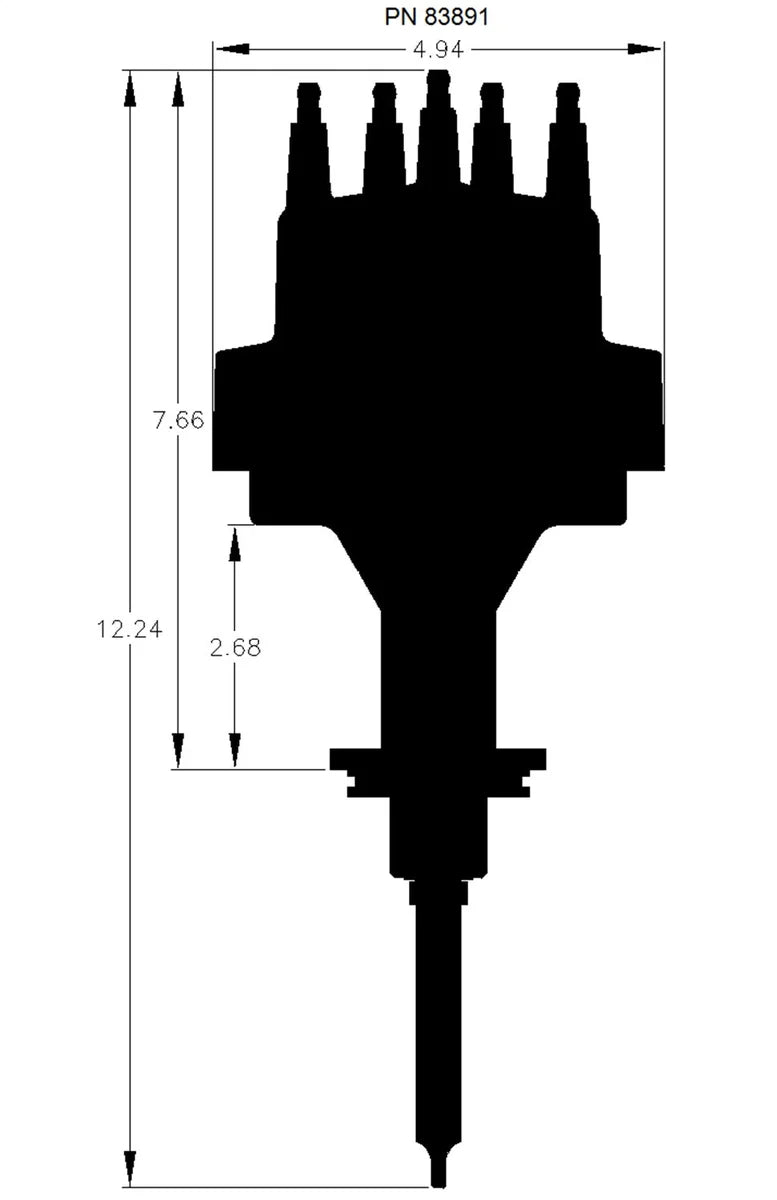 MSD Chrysler 392 HEMI Pro-Billet Distributor 83891 - Side View