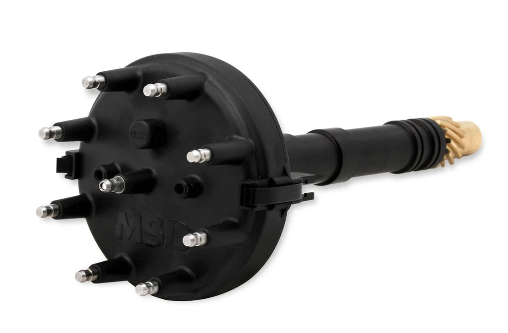 MSD Distributor designed for race applications using MSD Crank Trigger systems. 85583 - Back View