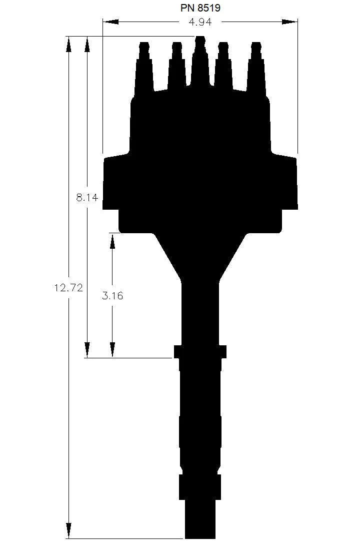 MSD Distributor fits AMC V8 - Side View