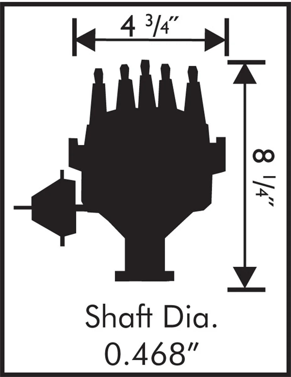 MSD Ford 289/302 Ready-To-Run Distributor, Steel Gear 83521 - Side View