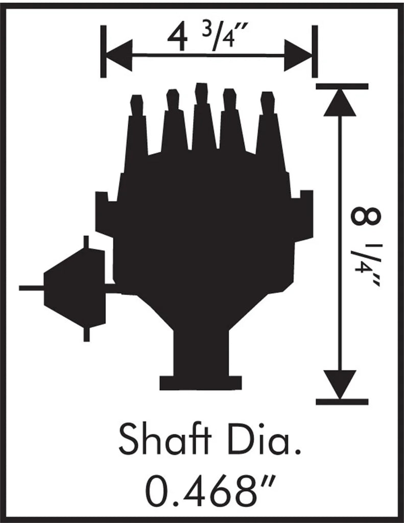 MSD Ford 289/302 Ready-To-Run Distributor, Steel Gear 83521 - Side View