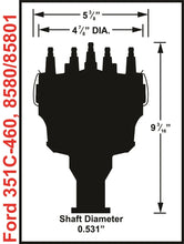 Load image into Gallery viewer, MSD Ford V8 351C-460 Billet Distributor, STEEL GEAR 85801 - Side View