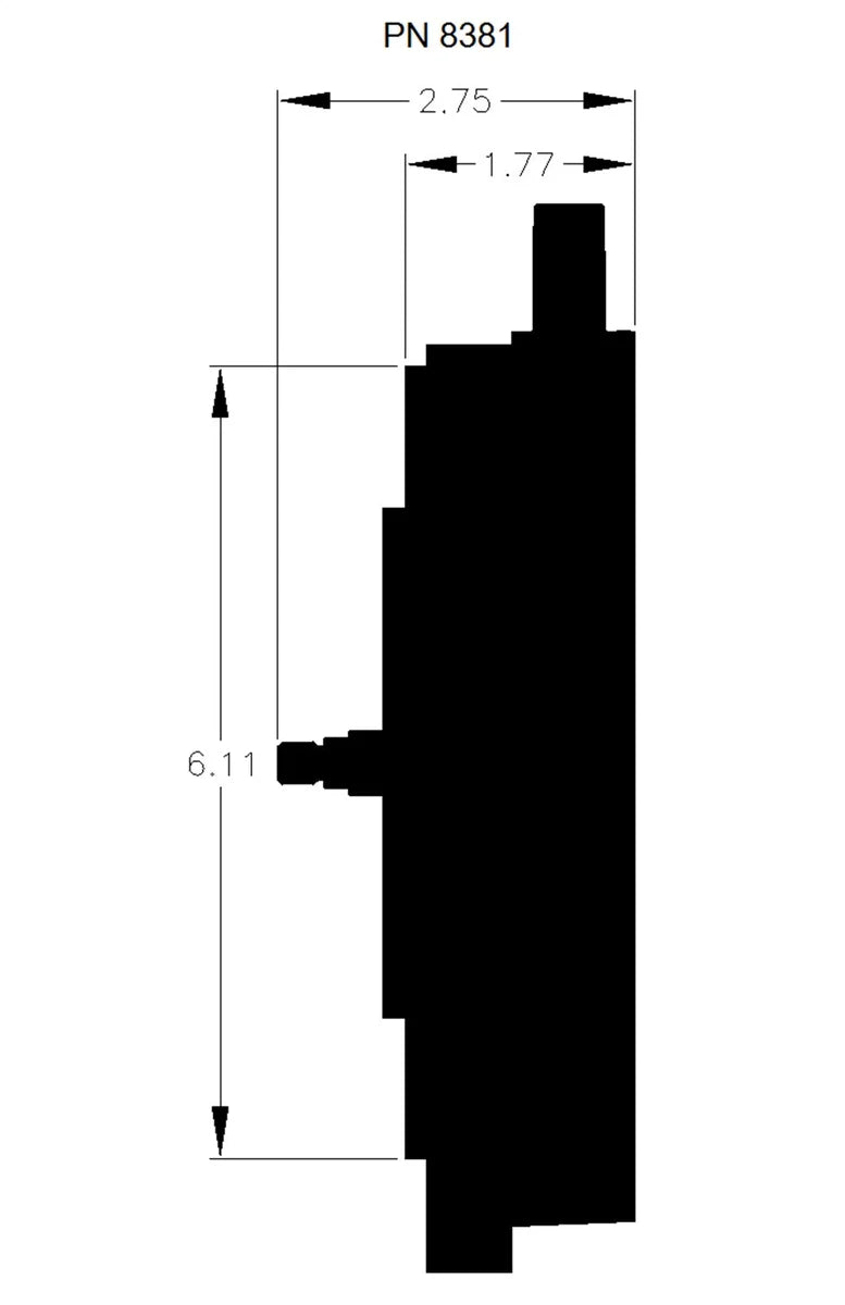 MSD GM LT1 5.7L 92-94 Early Model, Distributor 8381 - Side View