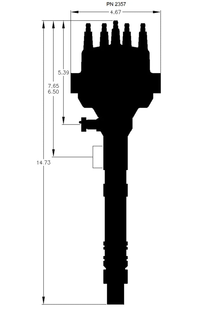 MSD Hall-Effect sync pickup. Must be used with an MSD 6, 7 or 8-series ignition. 2357 - Side View