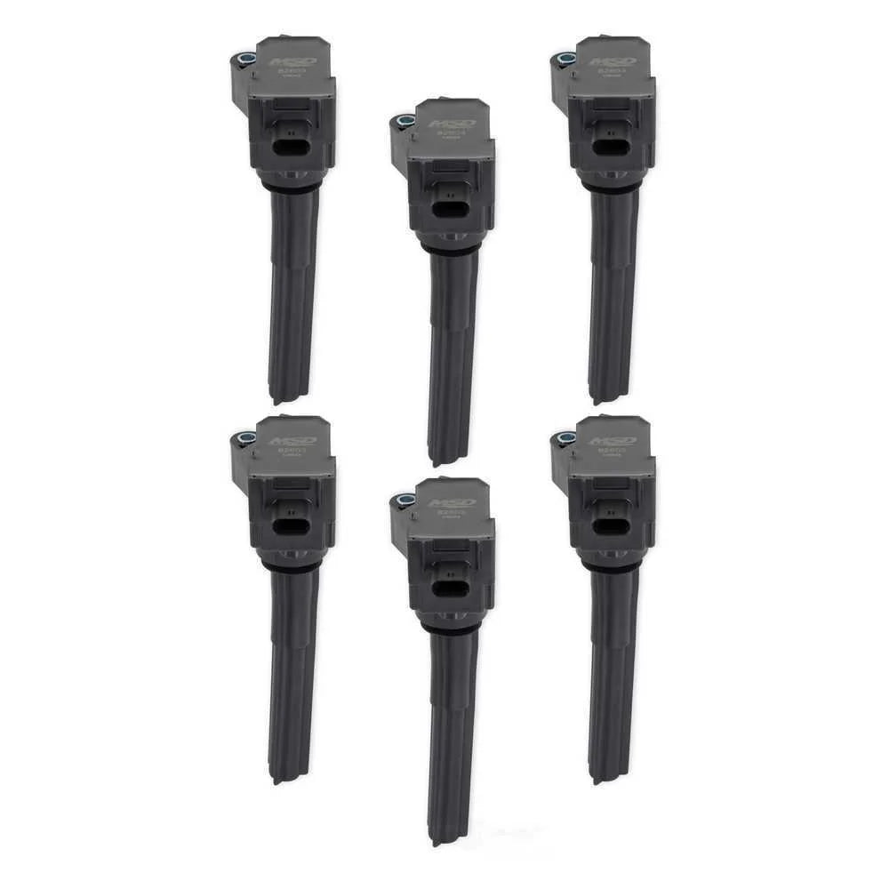 MSD Ignition Coil - Black - 6-Pack 826036 fits Ford EcoBoost 2.7L / 3.0L V6 - Main Product View