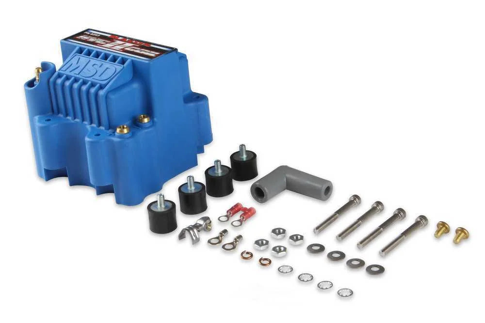MSD Ignition Coil - Blaster Series - HVC-2 - Blue 8253 - Side View