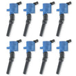 Load image into Gallery viewer, MSD Ignition Coil - - Blue - 8-pack 824285 fits 1998-2014 Ford 2-Valve V8 / Lincoln / Mercury - Side View