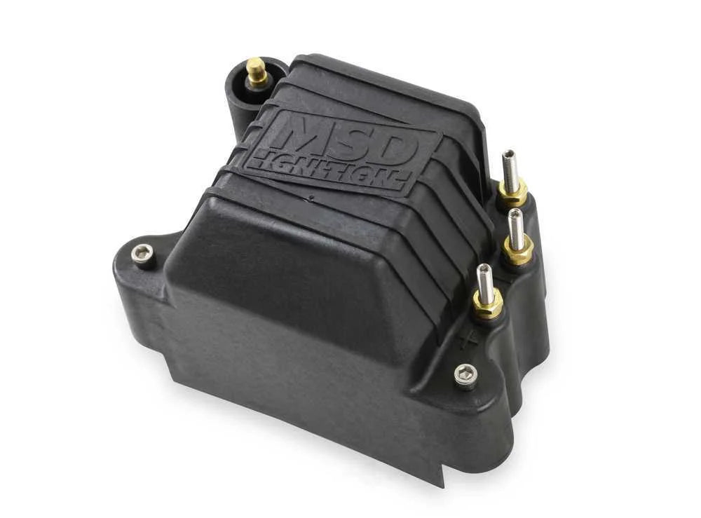 MSD Ignition Coil - Pro Mag - 44 Amp - Black 81423 - Side View