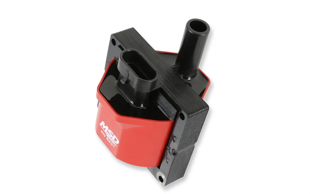 MSD Ignition Connector Coil - Red - Individual fits 1991-2006 Buick / Cadillac / Chevrolet 1996-1997 Gm Engines - Side View