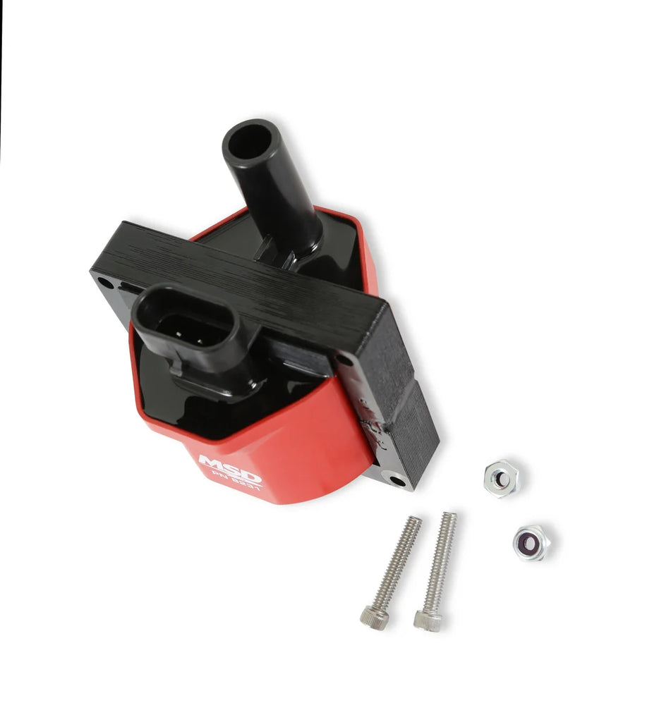 MSD Ignition Connector Coil - Red - Individual fits 1991-2006 Buick / Cadillac / Chevrolet 1996-1997 Gm Engines - Back View