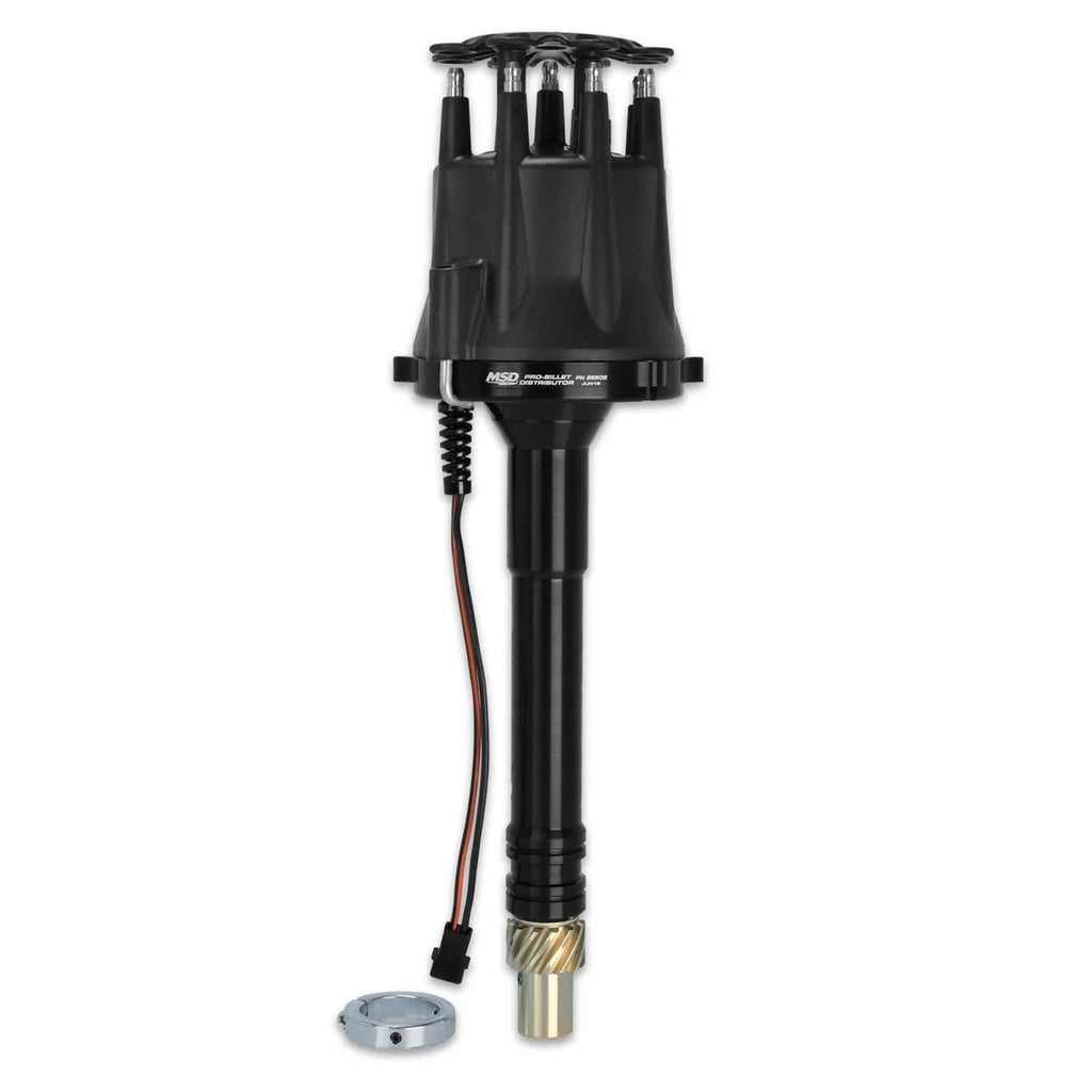 MSD MSD Black Chevy V8 Pro-Billet Distributor w/ locked-out timing & bronze gear 85505 - Main Product View