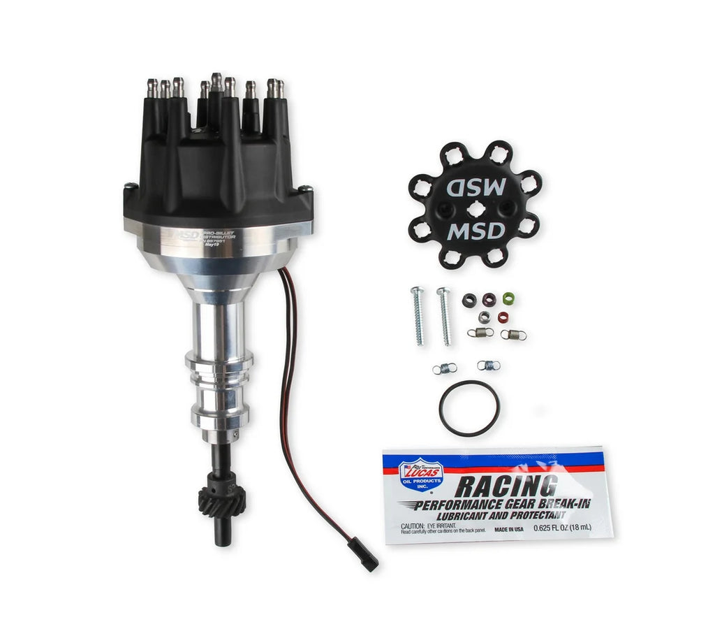 MSD MSD Distributor Ford 289-302, Pro Billet, Small Black Cap, Steel Gear 857951 - Main Product View