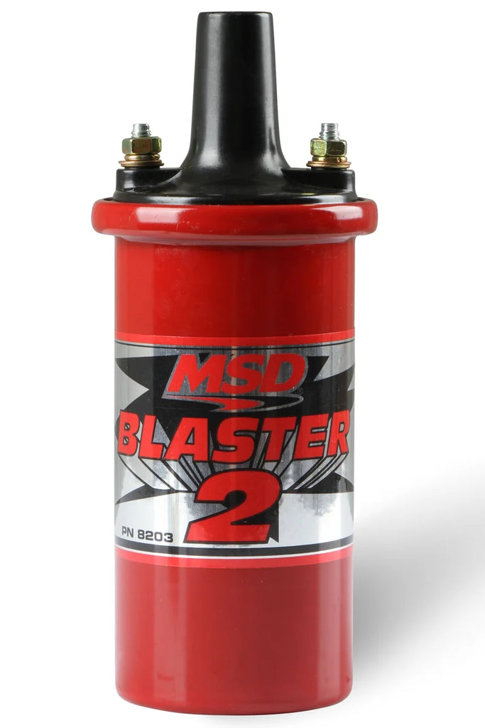 MSD MSD Ignition Coil - Blaster 2 Series - Ballast Resistor - Red 8203 - Side View