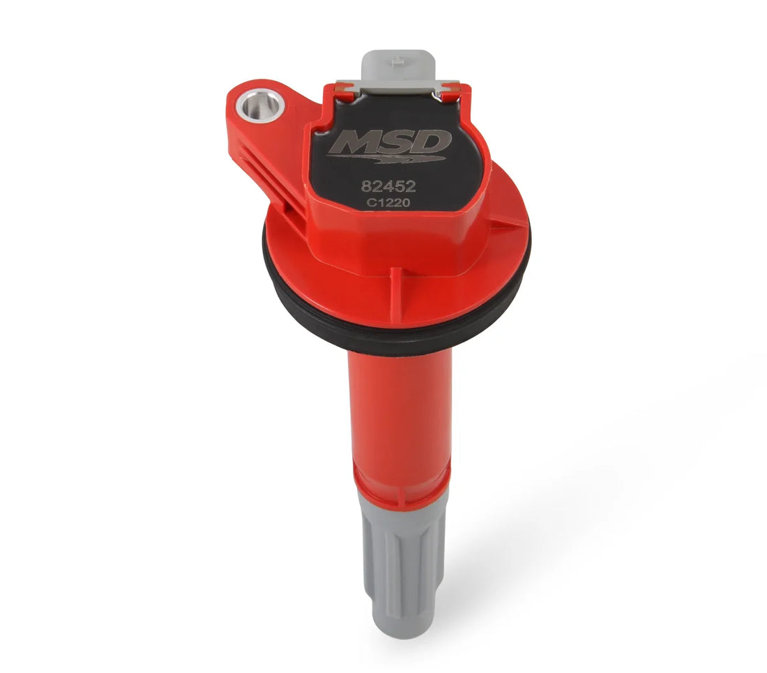 MSD MSD Ignition Coil - Blaster - Ford Shelby GT350/500 5.2L V8 - Red - 8-Pack - Side View