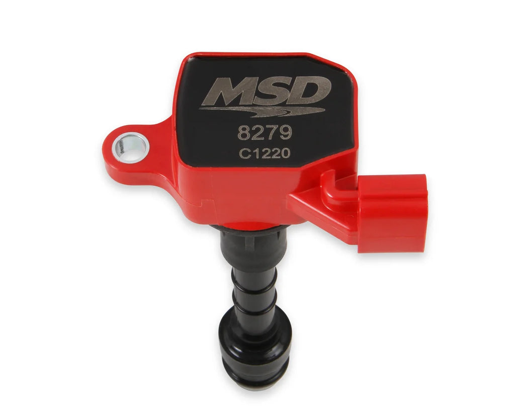 MSD MSD Ignition Coil - Blaster Series - Fits Nissan/Infiniti 3.5L - Red - 6-Pack - Side View