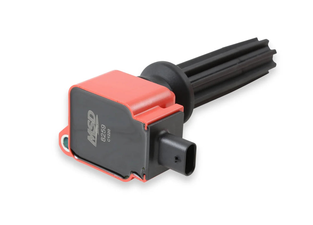 MSD MSD Ignition Coil - Ford EcoBoost - 2.0L/2.3L L4 - Red - 4-Pack - Side View