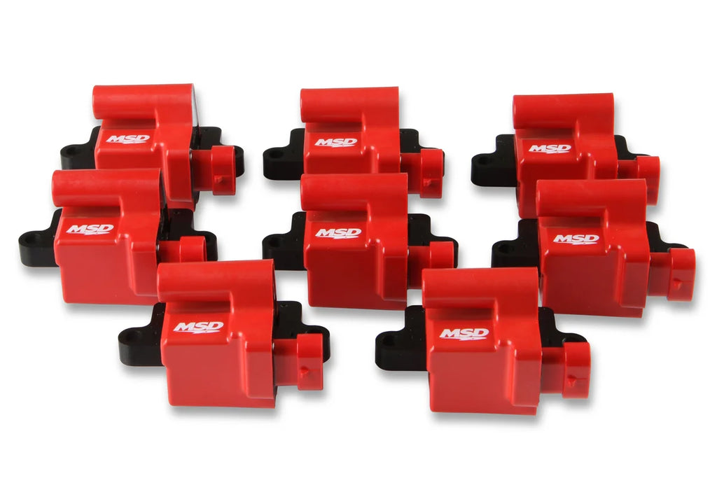 MSD MSD Ignition Coil - GM LS Blaster Series - L-Series Truck Engine - Red - 8-Pack 82648 - Side View