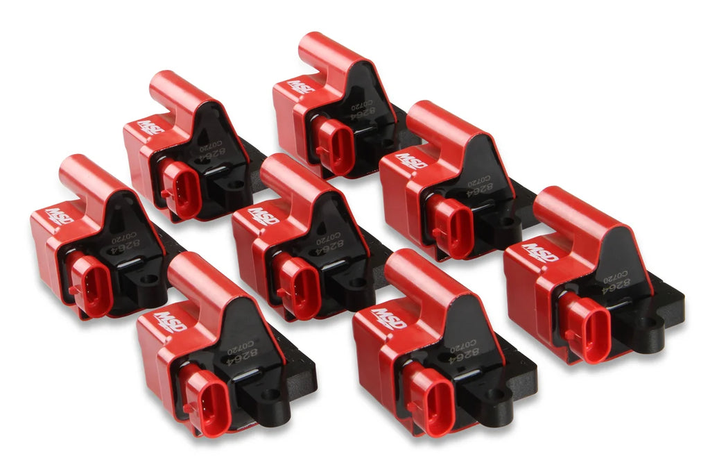 MSD MSD Ignition Coil - GM LS Blaster Series - L-Series Truck Engine - Red - 8-Pack 82648 - Back View