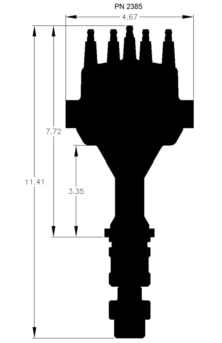 MSD Oldsmobile V8 Dual Sync Distributor 2385 - Side View