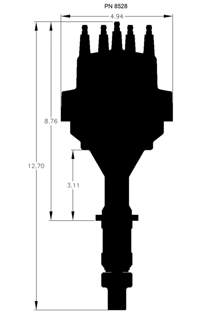 MSD Pontiac V8 Ready-to-Run Distributor 8528 - Side View