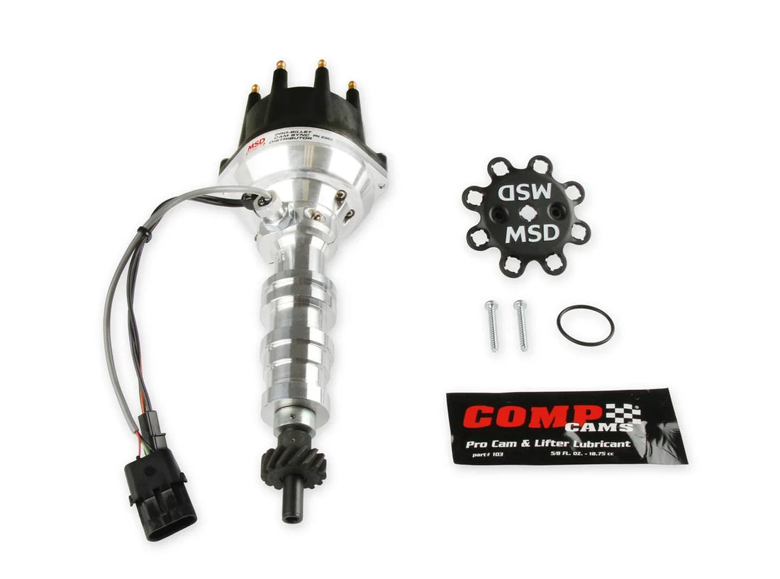 MSD Pro-Billet Cam Sync Distributor, Ford FE, Steel gear 2363 - Side View