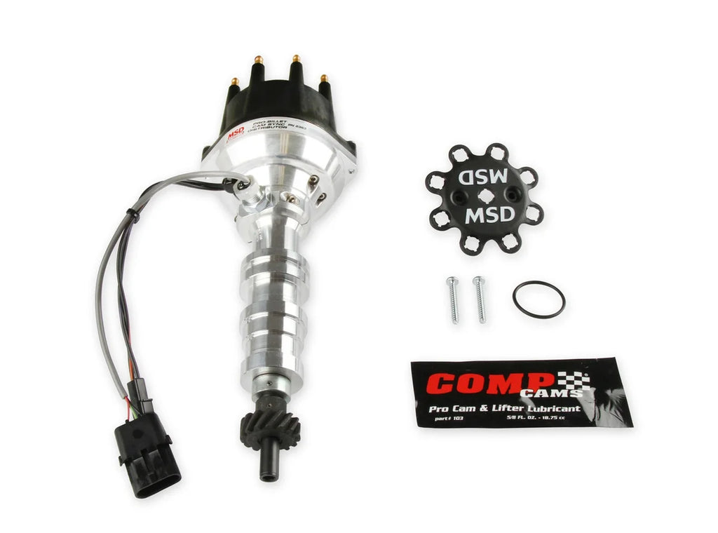 MSD Pro-Billet Cam Sync Distributor, Ford FE, Steel gear 2363 - Side View