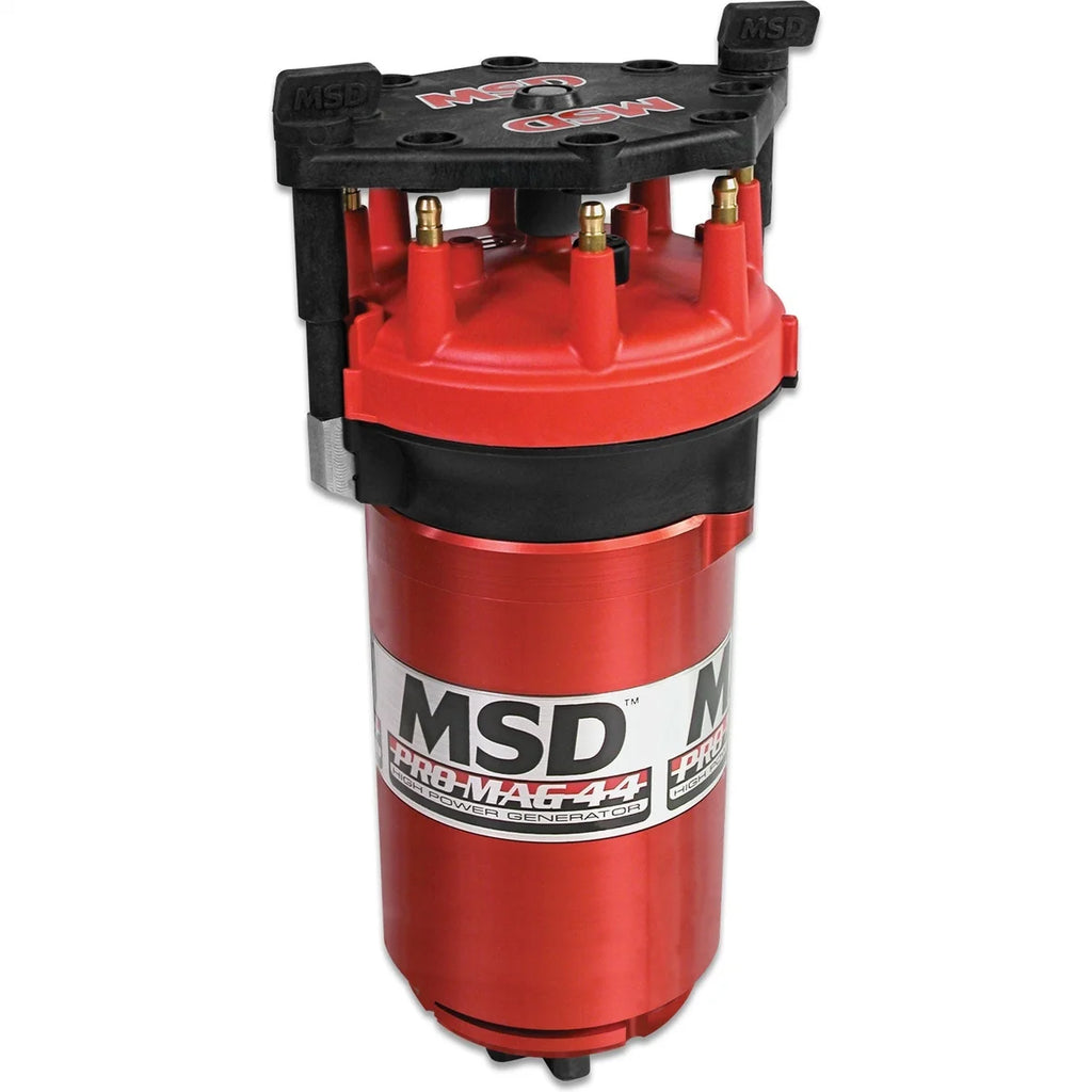 MSD Pro Mag 44 Amp Generator, CW Rotation, Red, Standard Cap, Band Clamp 8130