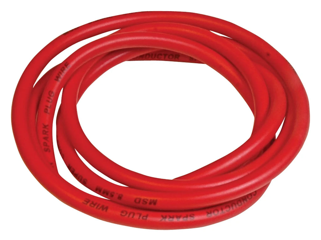 MSD Red Super Conductor Spark Plug wire in bulk, 100' length.