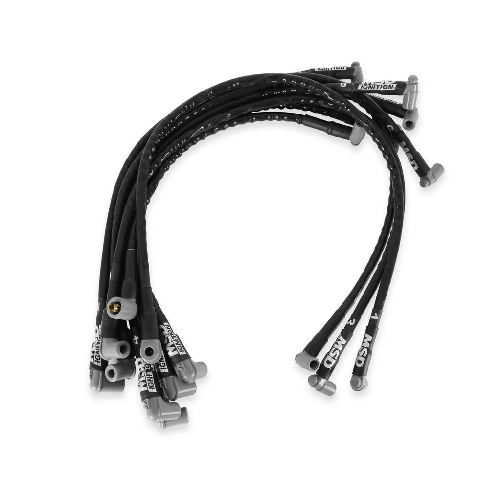 MSD Sleeved Spark Plug Wires for over valve cover, HEI fits 1955-2003 Chevrolet Bel Air / Biscayne / Blazer / Brookwood / ...