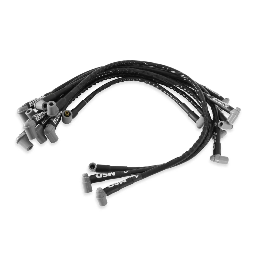 MSD Sleeved Spark Plug Wires for over valve cover, HEI fits 1955-2003 Chevrolet Bel Air / Biscayne / Blazer / Brookwood / ...