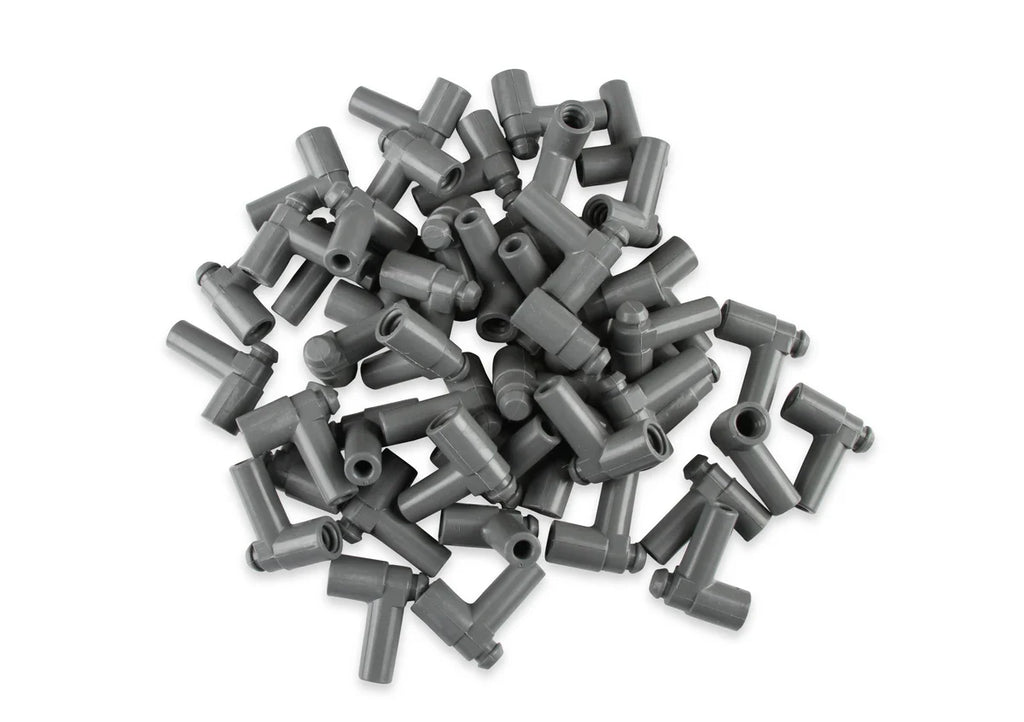 MSD Spark Plug Boots, 90 Degree with GM HEI Nipple, Gray Silicone, 50EA - Main Product View