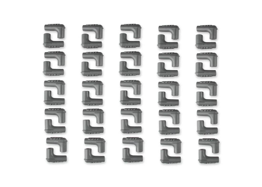MSD Spark Plug Boots, 90 Degree with MSD Logo, Gray Silicone 50EA - Side View