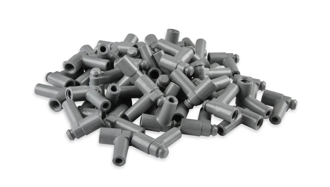 MSD Spark Plug Boots, Straight/Multi-Angle, with MSD Logo Gray Silicone, 50EA - Side View